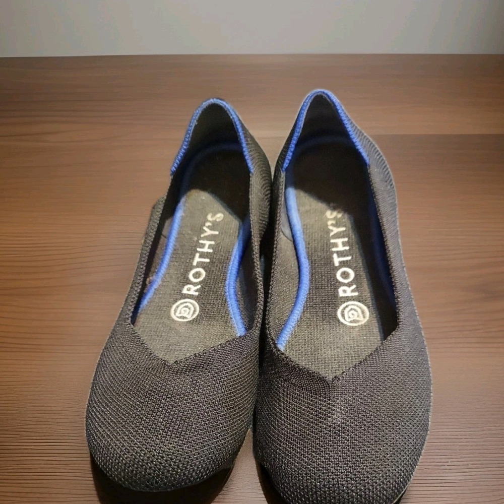 Rothy's The Point Black Slip On Flat Shoes Women's Size US 6 Y2k Boho Grunge